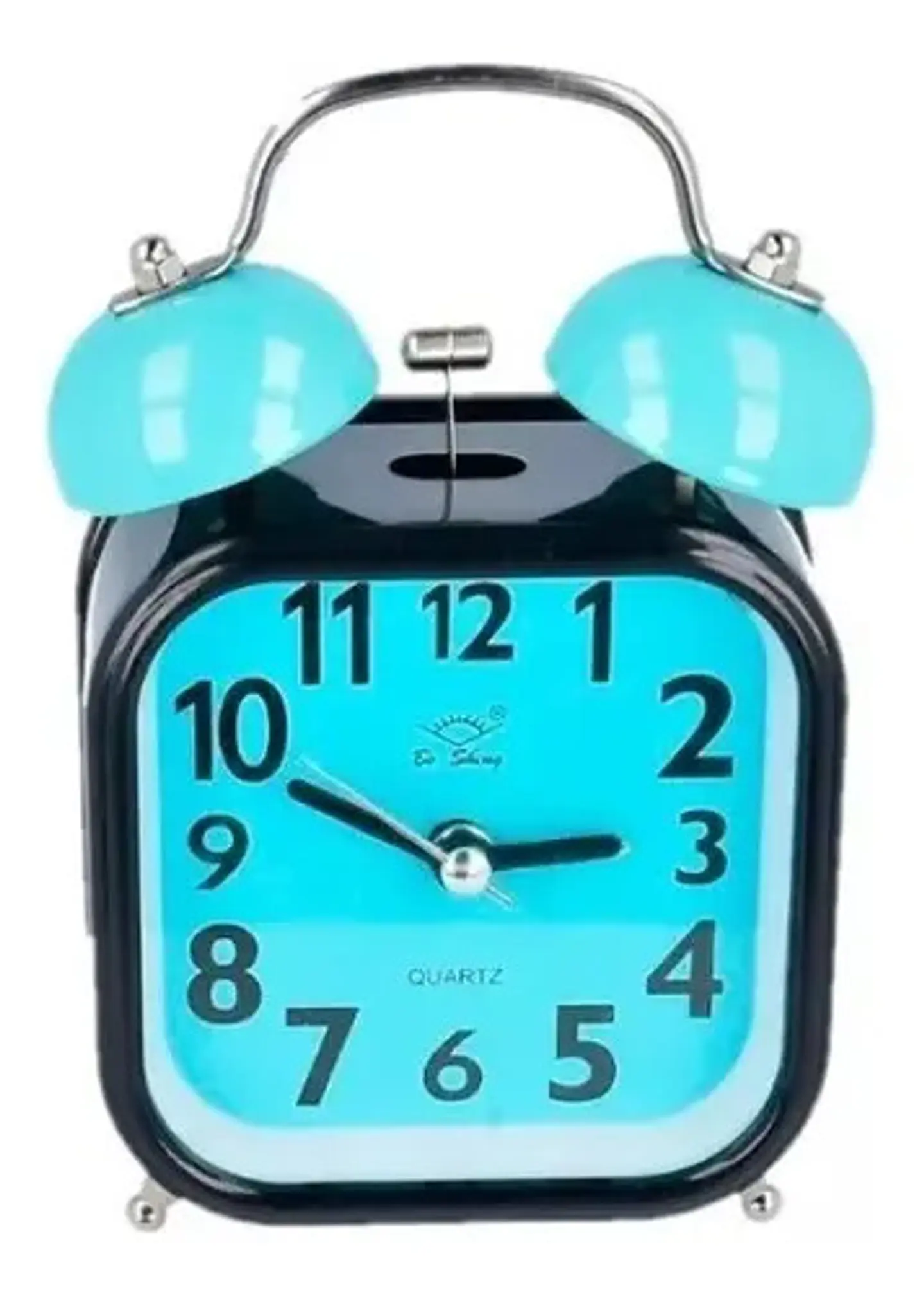 Reloj Despertador Campana Con Luz Cuadrado Bicolor Azul A59 3