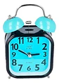 Reloj Despertador Campana Con Luz Cuadrado Bicolor Azul A59 - Miniatura 3