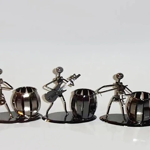 Metal Arte Músico Lápiz Portalápices Organizador C160