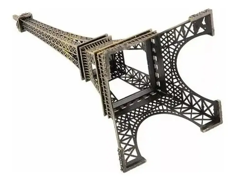 París Torre Eiffel 25 Cm Replica Decorativa Metalica Bronce  3