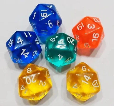 Dados Dado 20 Caras 6 Und Juego Rol Mesa Poliédricos Parques