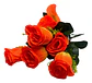 Ramo Rosa 6 Colores Vibrantes Flores Artificiales 34 Cm - Miniatura 2