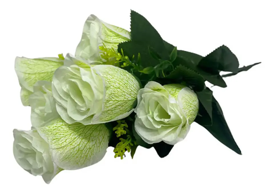 Ramo Rosa 6 Colores Vibrantes Flores Artificiales 34 Cm 3