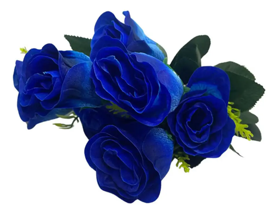 Ramo Rosa 6 Colores Vibrantes Flores Artificiales 34 Cm 5