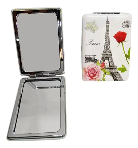 Espejo Accesorio De Belleza Mujer Metálico Torre Eiffel 