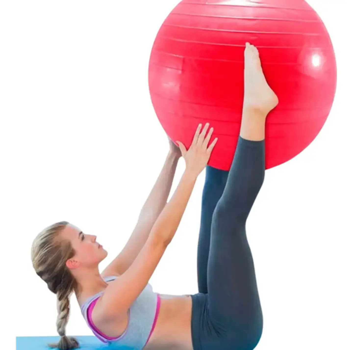 Balón Pilates Yoga Pelota 60cm Bola Pilates Gimnasia Rosada 1