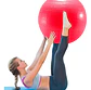 Balón Pilates Yoga Pelota 60cm Bola Pilates Gimnasia Rosada - Miniatura 1