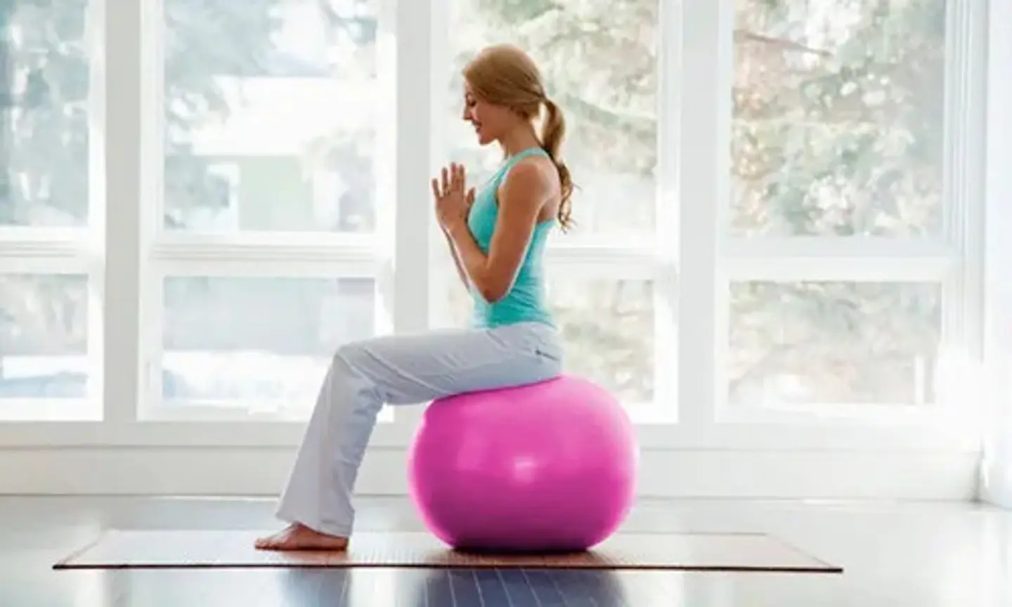 Balón Pilates Yoga Pelota 60cm Bola Pilates Gimnasia Rosada 4