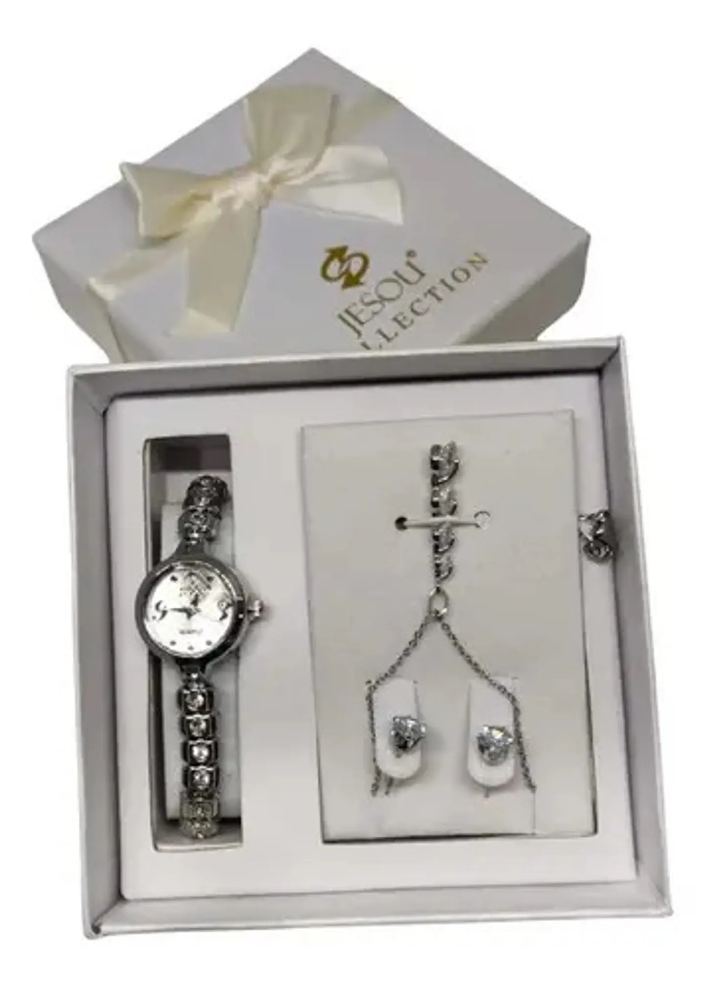 Joyero Reloj Aretes Cadena Regalo Belleza Fantasía Estuche  3