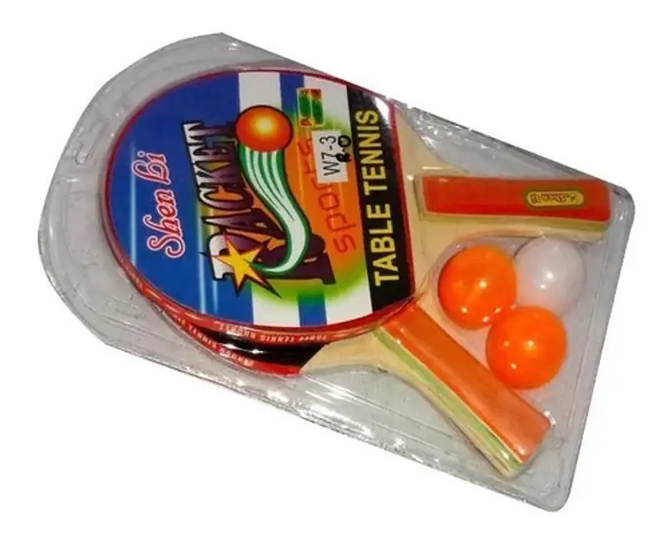 Ping Pong Set 2 Raquetas + 3 Bolas + W7-3 Deporte Juego  1