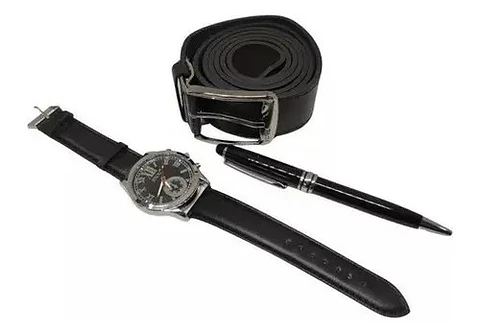 Correa + Reloj Estuche Kit  Hombre Regalo Cinturón 16065