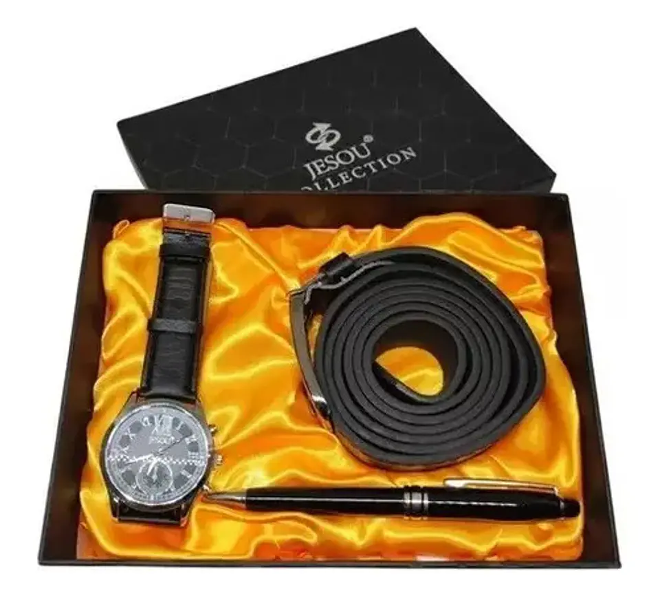 Correa + Reloj Estuche Kit  Hombre Regalo Cinturón 16065 3