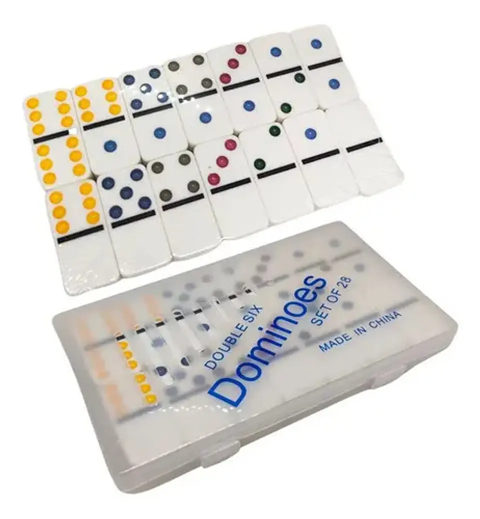 Domino Juego Mesa Caja Plástica Fichas Casino Cartas  4006 1