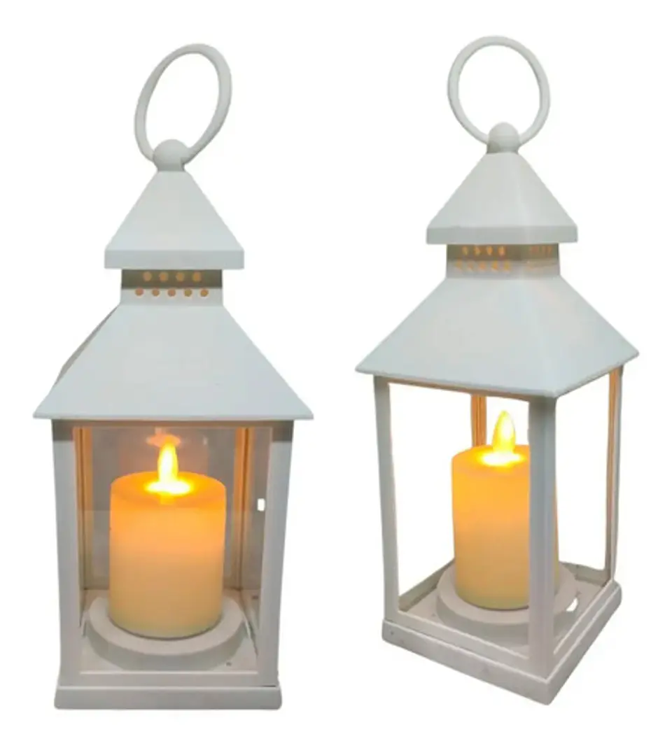 Farol Vela Eléctrica Led Luz X1 Und Faroles Lampara  Navidad 4