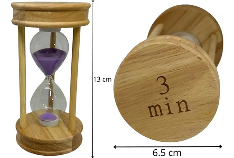 Reloj Arena 3 Minutos Vidrio Temporizador Decoración Tiempo 7