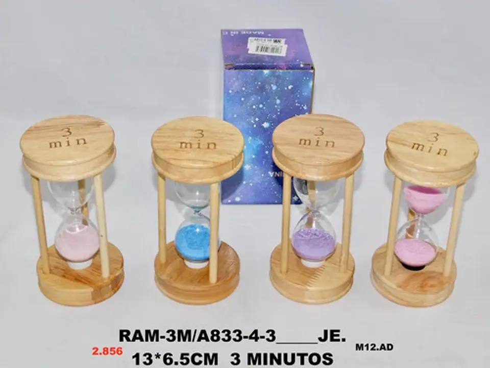 Reloj Arena 3 Minutos Vidrio Temporizador Decoración Tiempo 8