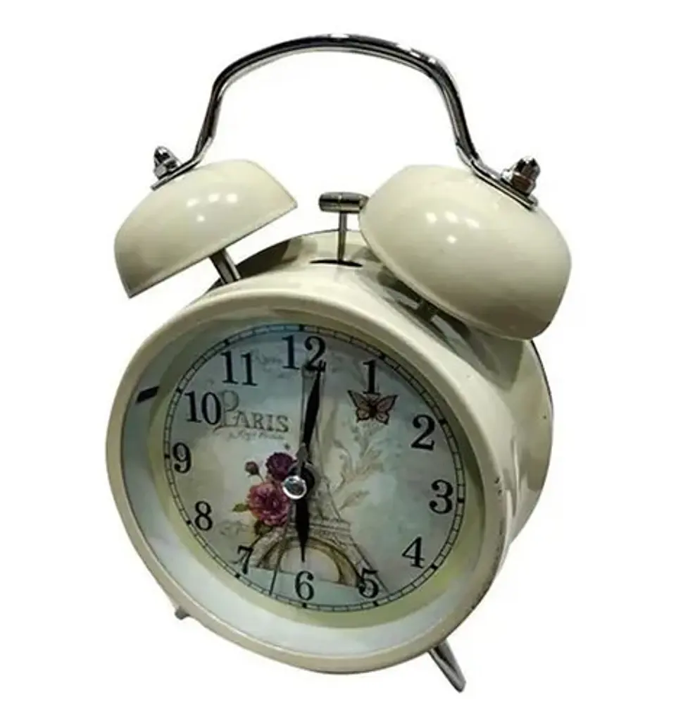 Reloj Despertador Alarma Mesa Mickey Campana Hora Luz Metal 1