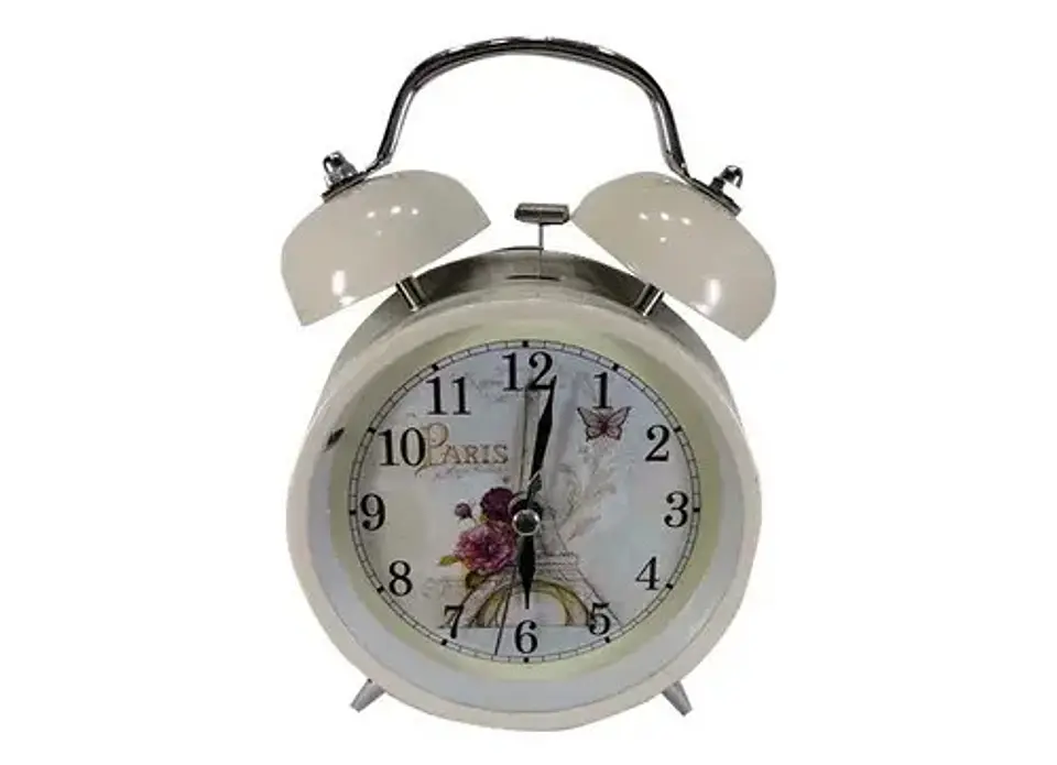 Reloj Despertador Alarma Mesa Mickey Campana Hora Luz Metal 3