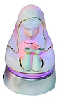 Porcelana Virgen María Rosa Mística Base Luz  - Miniatura 1