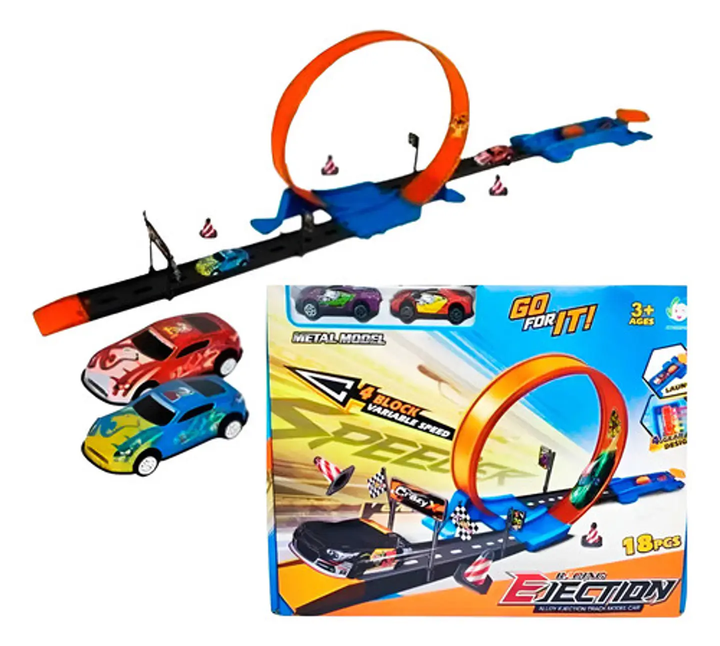 Pista Carros 360 Cars  Coche Lanzador Juguete 2 Corros Niños 1