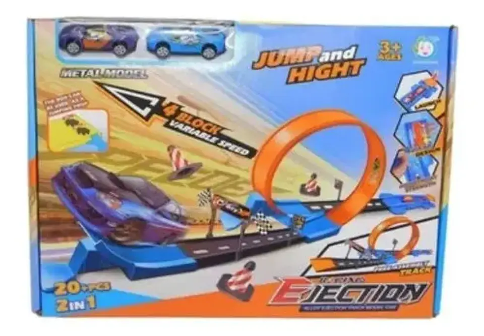 Pista Carros 360 Cars  Coche Lanzador Juguete 2 Corros Niños 4