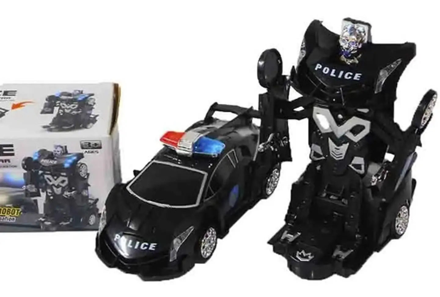 Transforme Carro Robot Luz Sonido Movimiento Juguete Police  2