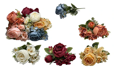 Matas Rosas Flores Artificiales Decoración Plantas 119-87
