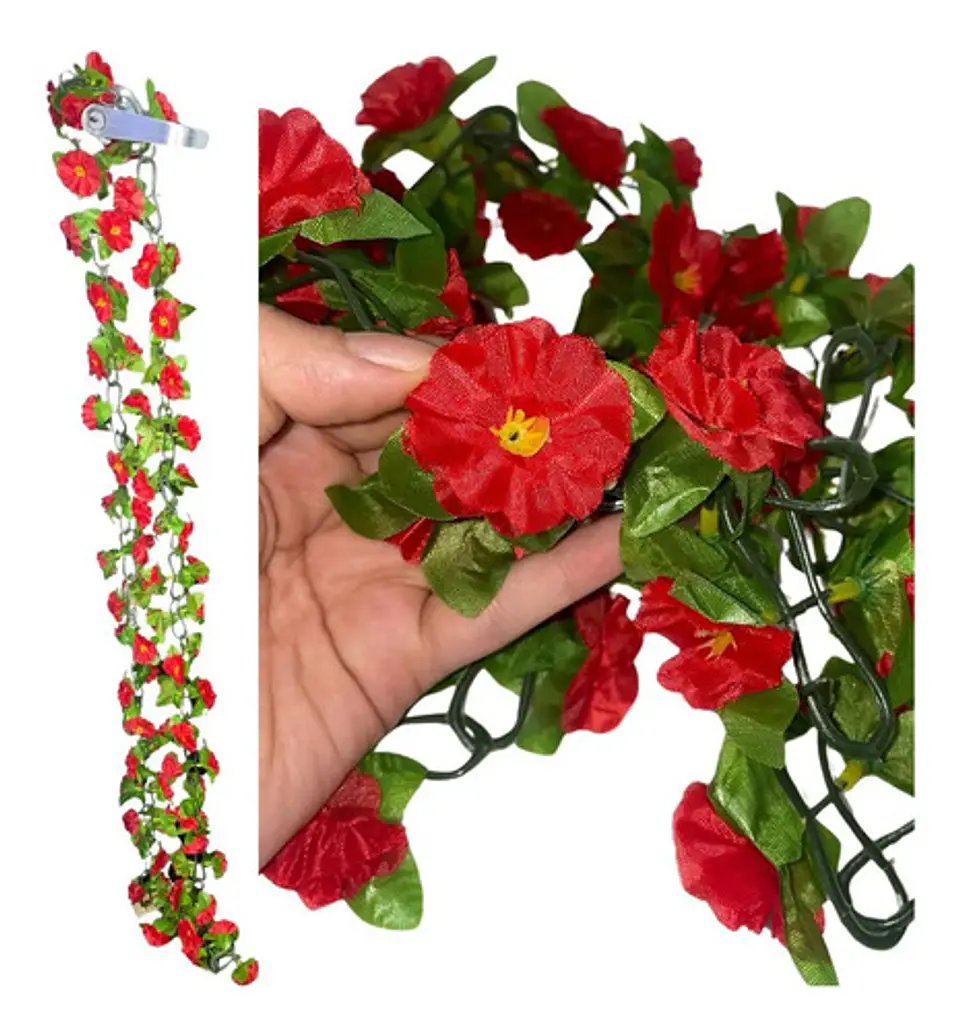 Enredadera 1 Paquete 218  Cm Hoja Mata Flores Rosas 119-76  3