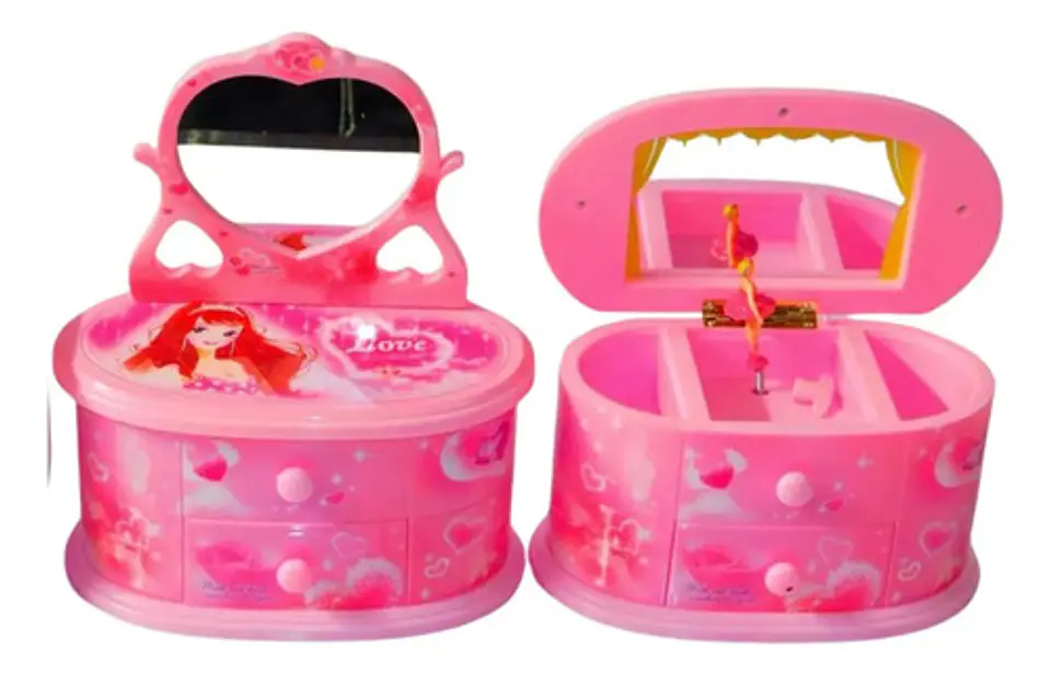 Caja Musical Niñas Juguete Princesas Cofre Organizador Joyas 2