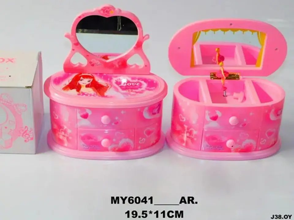 Caja Musical Niñas Juguete Princesas Cofre Organizador Joyas 3