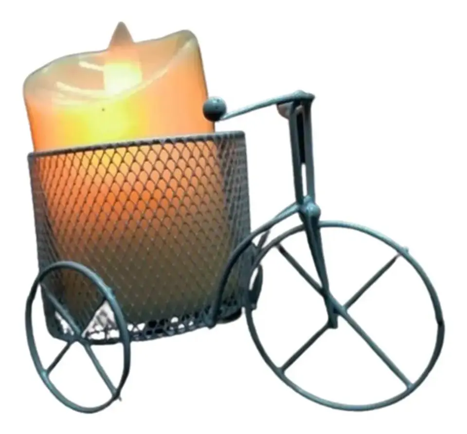Vela + Bicicleta Decoración Recordatorio Luz Led 7x 5 Cm  1