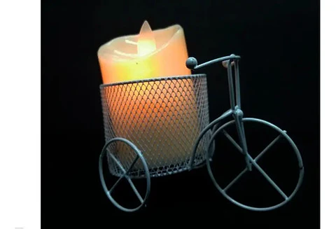 Vela + Bicicleta Decoración Recordatorio Luz Led 7x 5 Cm 