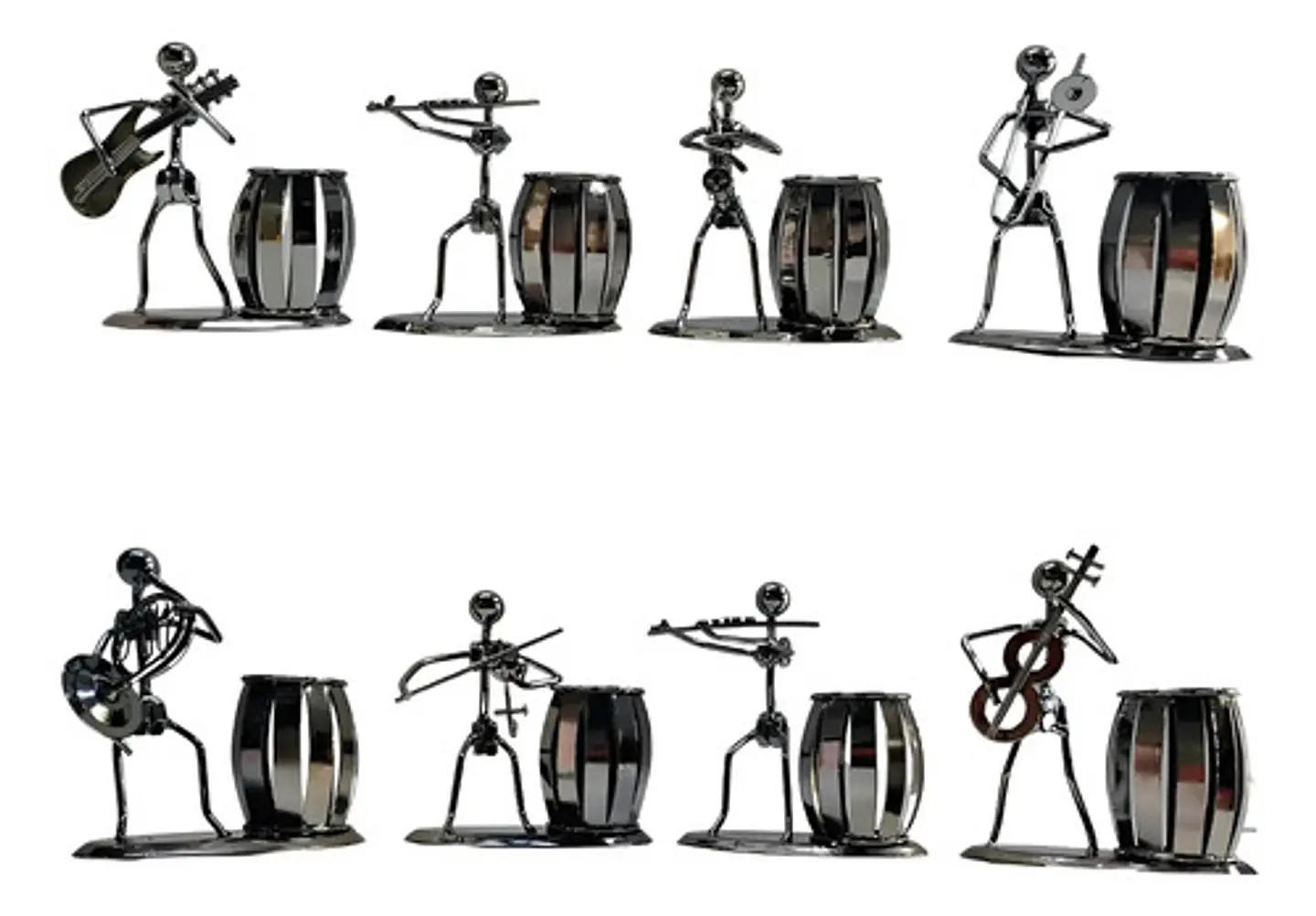 Mazugi Porta Esferos Musico Metal Plateado 1 Compartimento 1