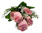 Rosas Pequeñas Matas Flores Artificiales Decoración  119-7c - Miniatura 2
