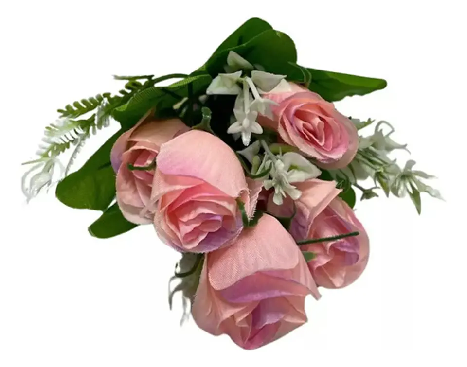 Rosas Pequeñas Matas Flores Artificiales Decoración  119-7c 2