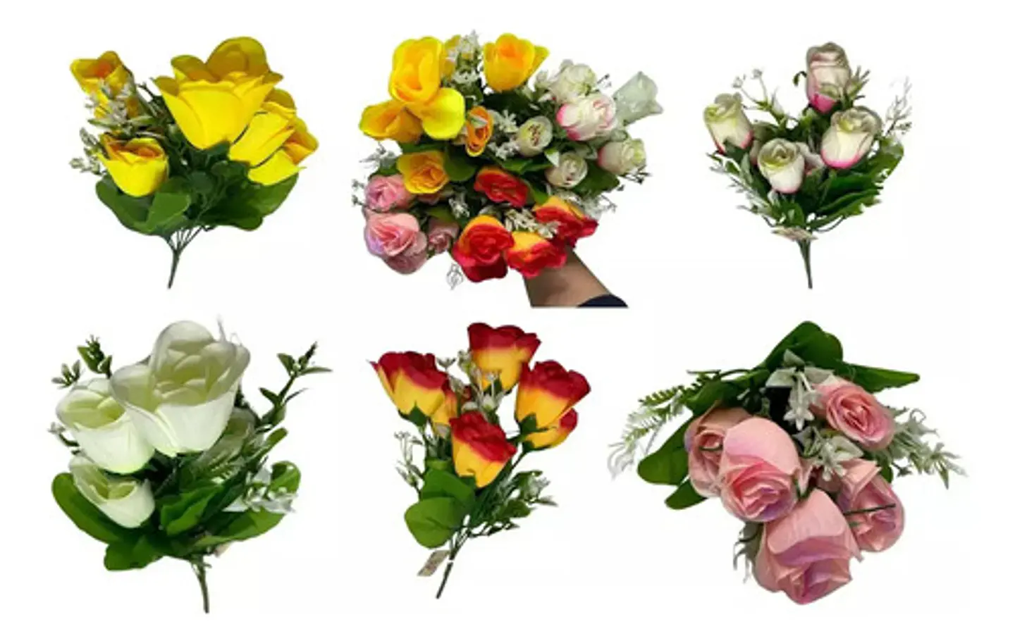 Rosas Pequeñas Matas Flores Artificiales Decoración  119-7c 3