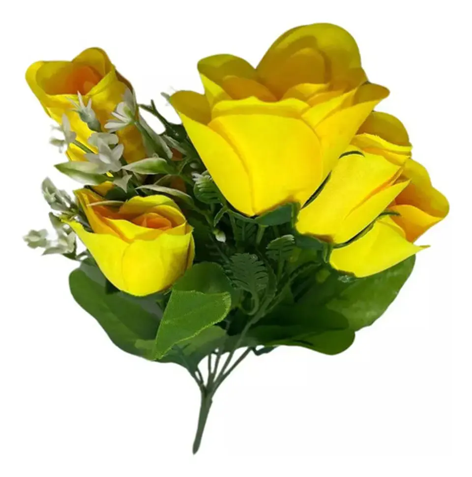 Rosas Pequeñas Matas Flores Artificiales Decoración  119-7c 6