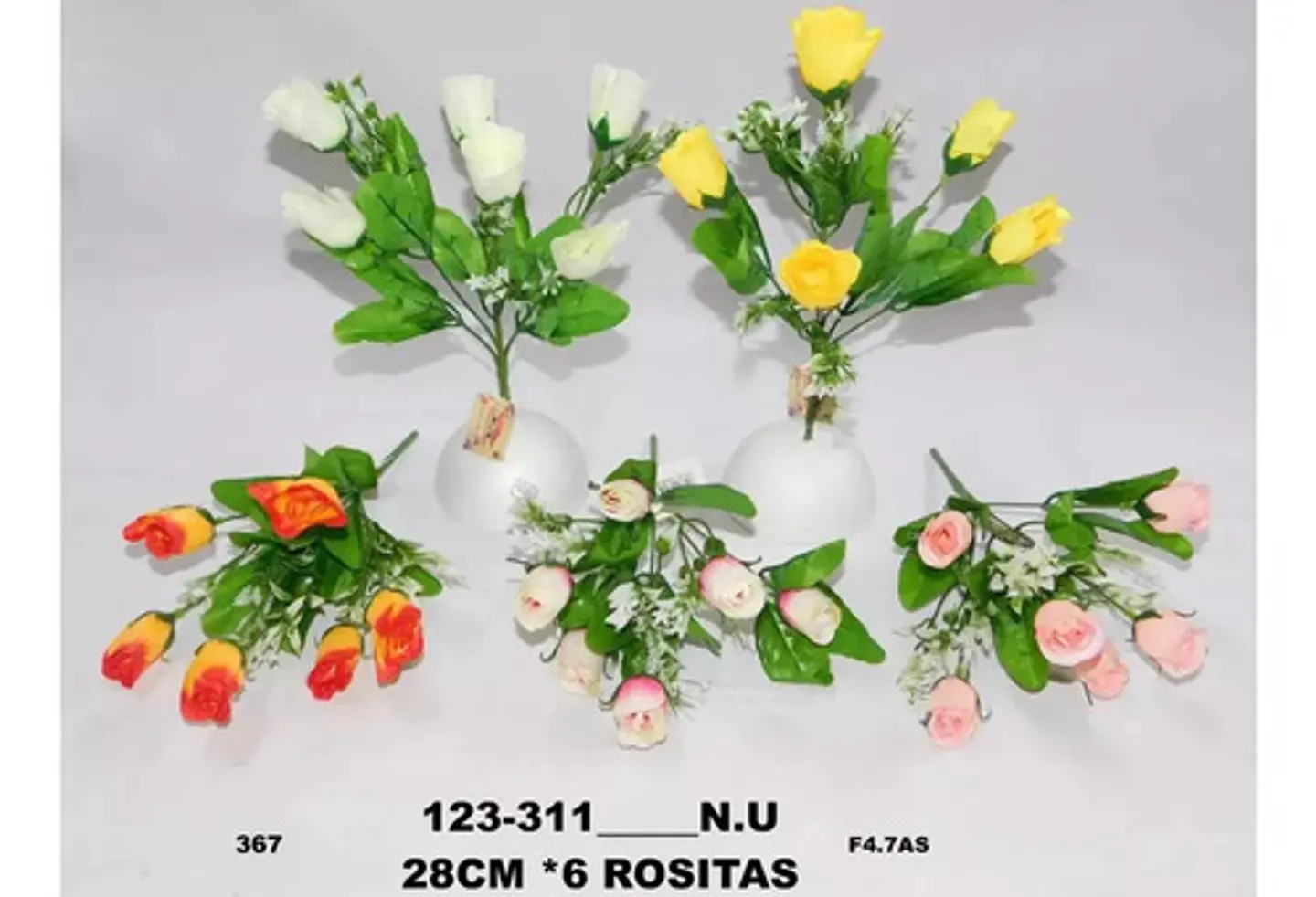 Rosas Pequeñas Matas Flores Artificiales Decoración  119-7c 8