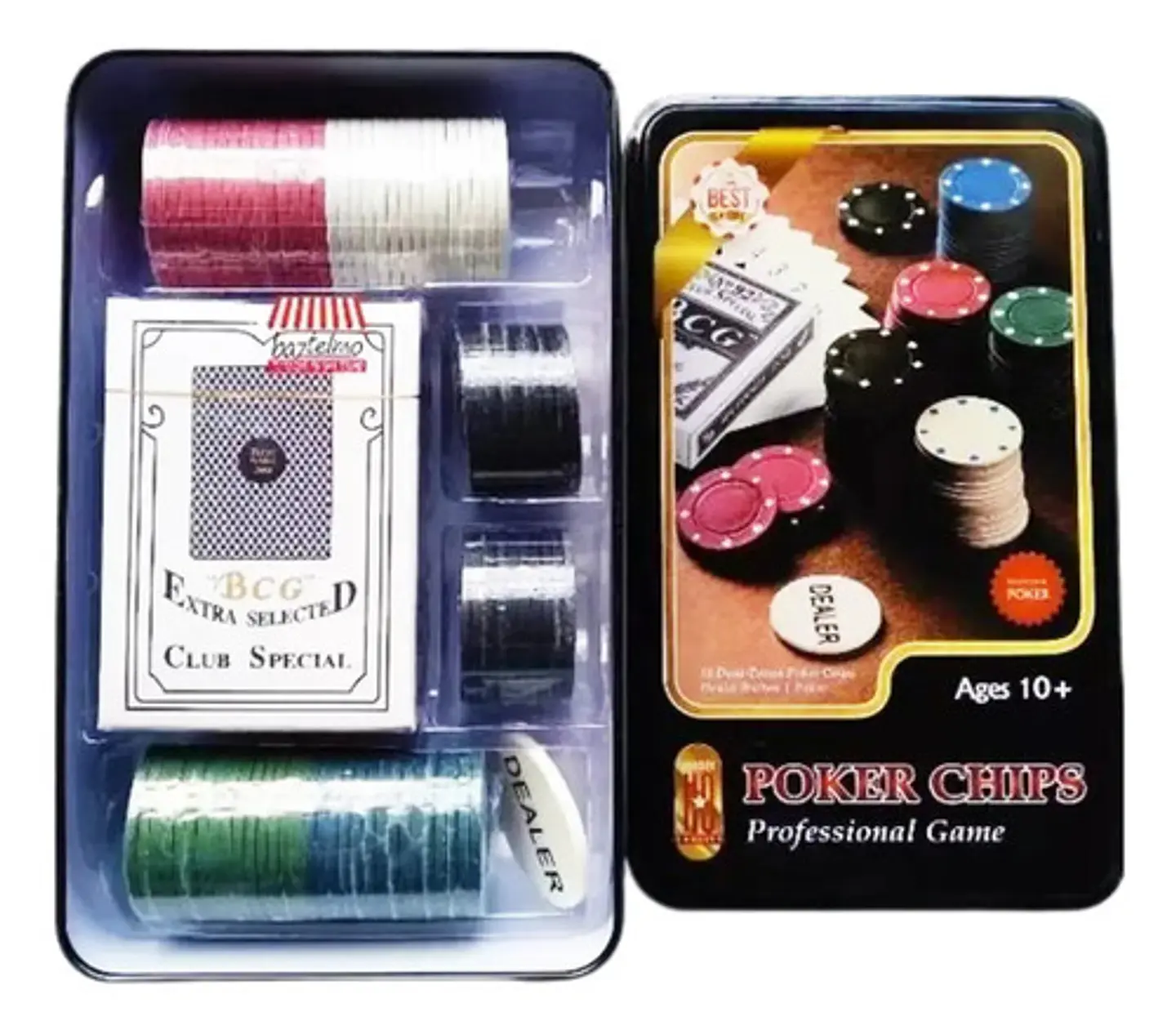 Poker Chips Profesional Casino Caja Metalica 80 Fichas Dual  1