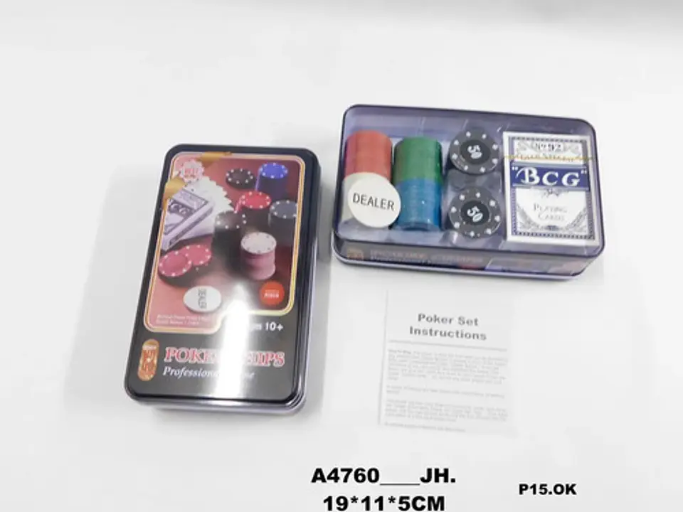 Poker Chips Profesional Casino Caja Metalica 80 Fichas Dual  2