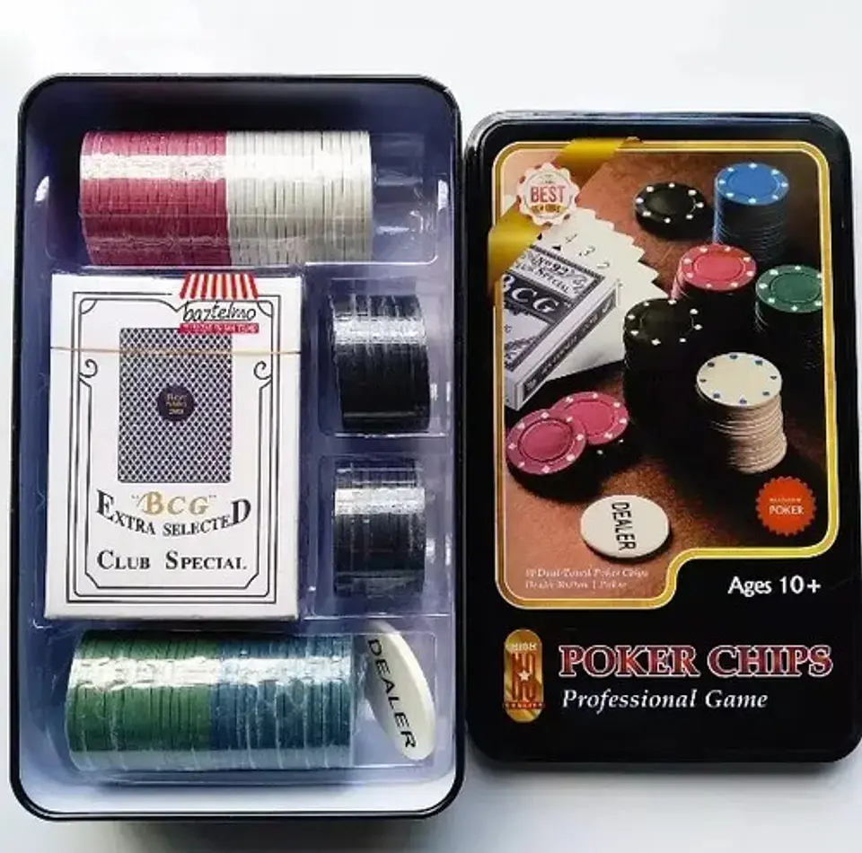 Poker Chips Profesional Casino Caja Metalica 80 Fichas Dual  3