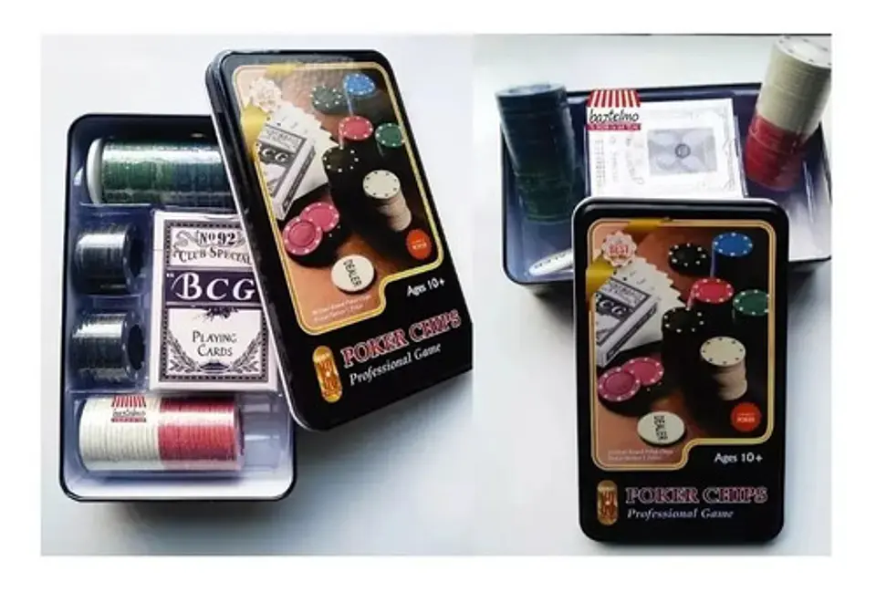 Poker Chips Profesional Casino Caja Metalica 80 Fichas Dual  4