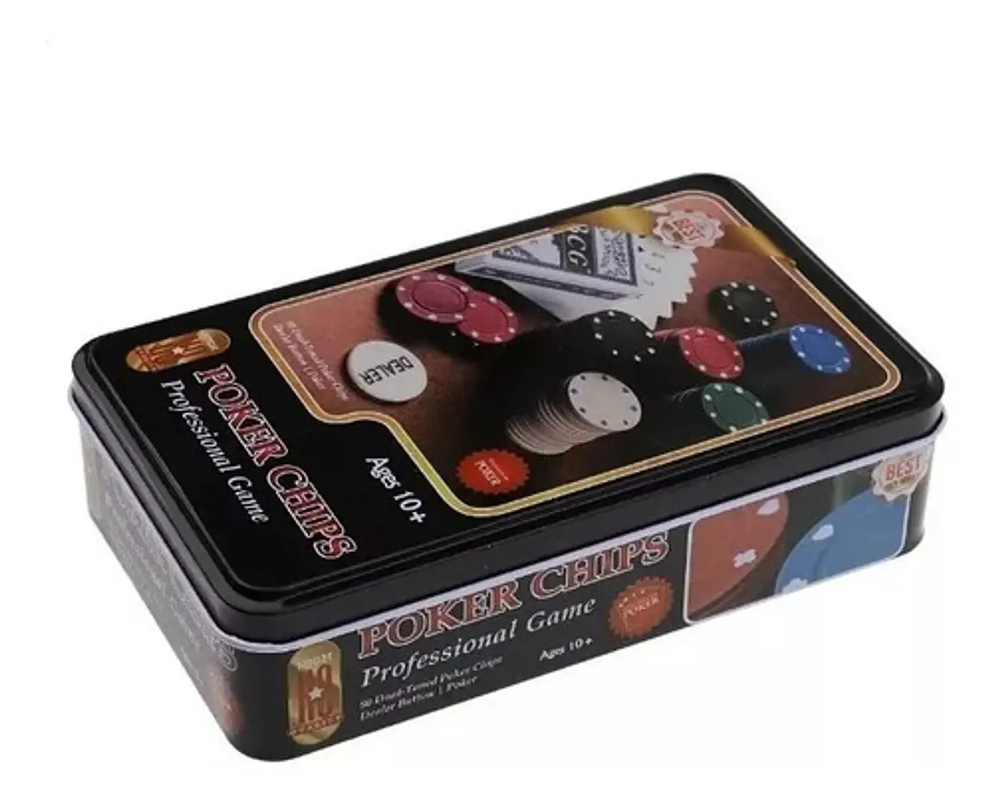 Poker Chips Profesional Casino Caja Metalica 80 Fichas Dual  5