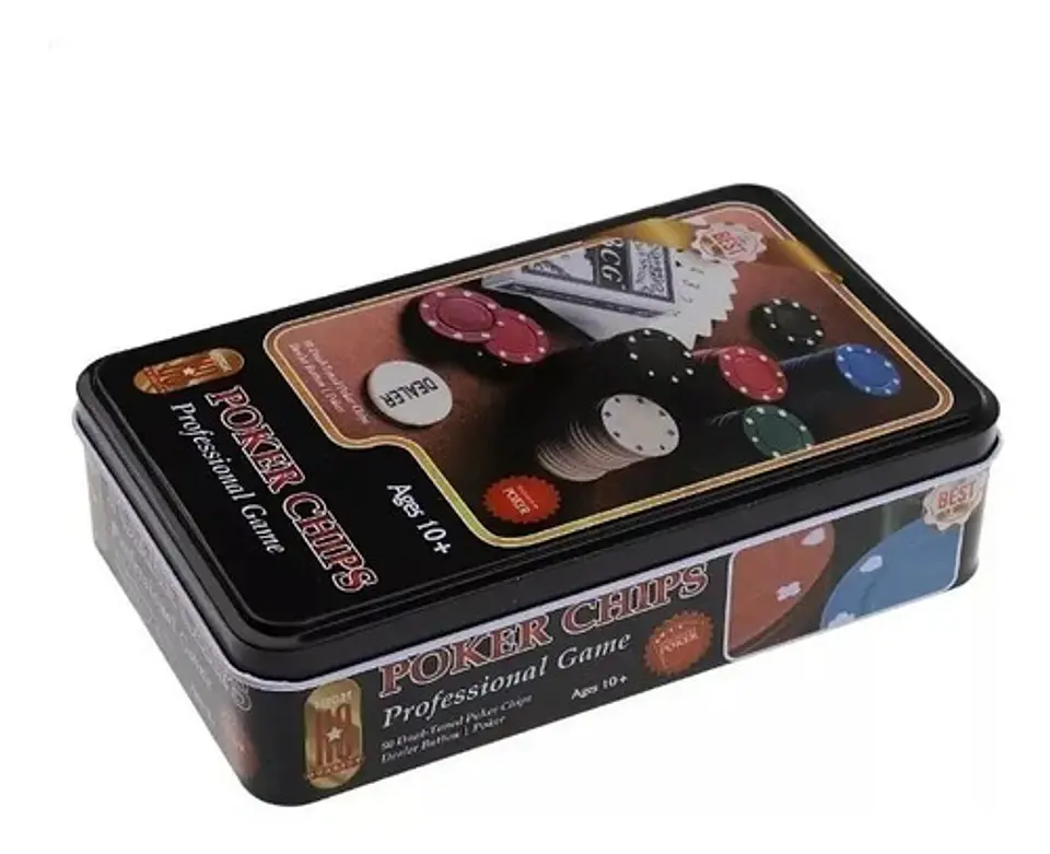 Poker Chips Profesional Casino Caja Metalica 80 Fichas Dual  5