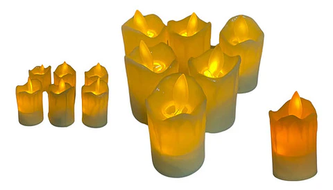 Vela X6 Decoración Navidad Luz Led 5,5 X 4cm Movimiento