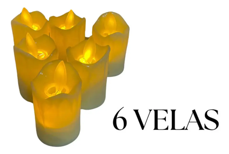 Vela X6 Decoración Navidad Luz Led 5,5 X 4cm Movimiento 2