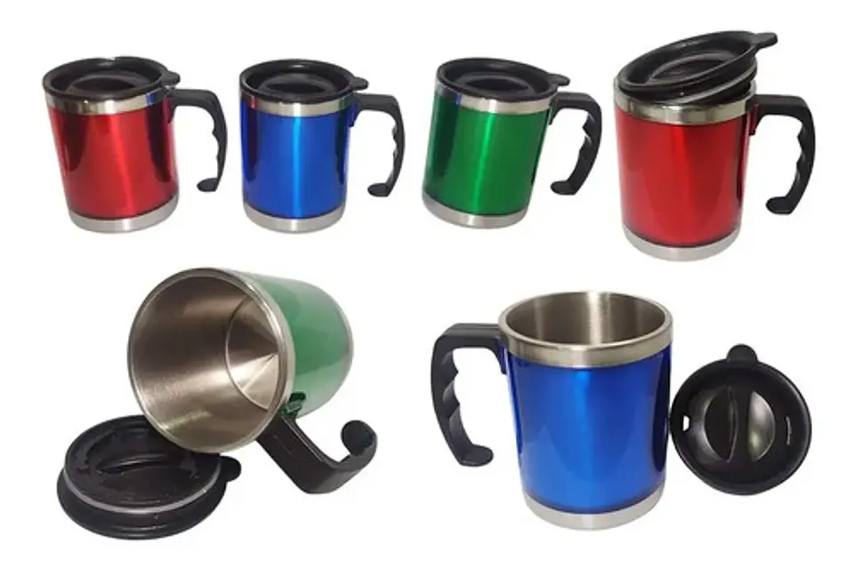 Pocillo Tapa Vaso Para Evitar Enfermedades Acero Quirurgico  1