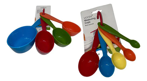 Juego De 9 Cucharas Tazas Plástico Medición De 4 Pieza Cocin