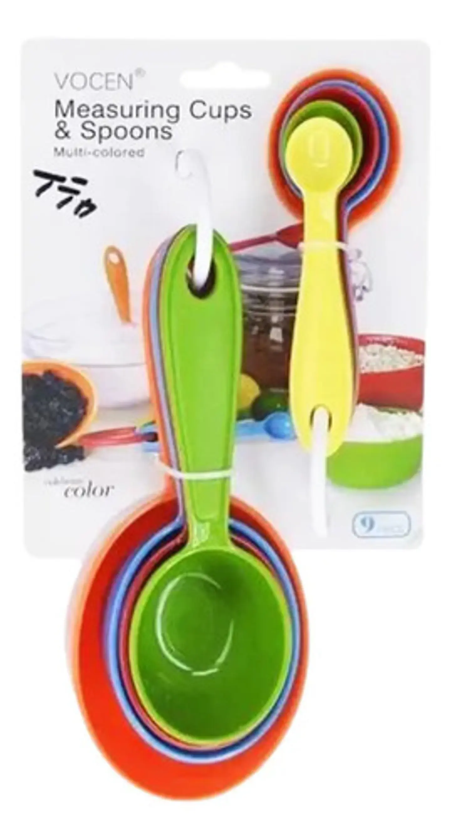 Juego De 9 Cucharas Tazas Plástico Medición De 4 Pieza Cocin 2