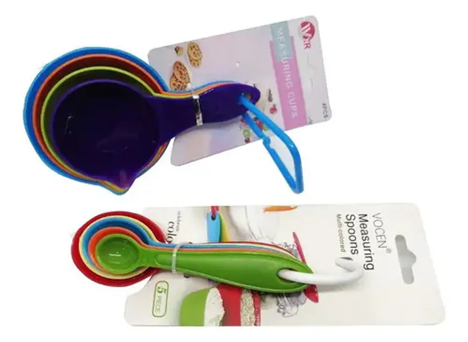 Juego De 9 Cucharas Tazas Plástico Medición De 4 Pieza Cocin 3